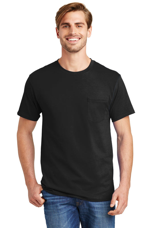 Hanes® - Authentic 100% Cotton T-Shirt with Pocket. 5590