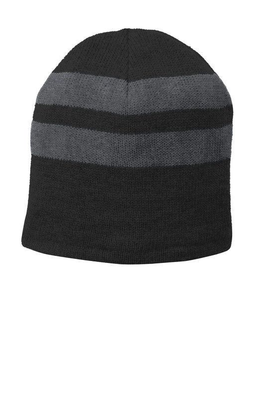 Port & Co™ Fleece-Lined Striped Beanie Cap. C922