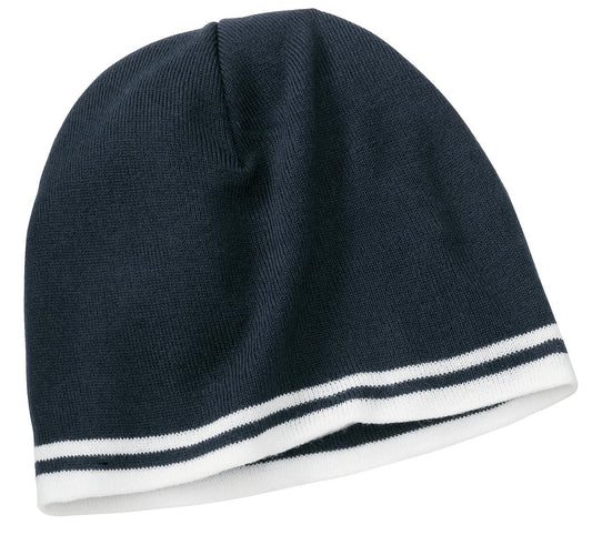 Port & Company® Fine Knit Skull Cap with Stripes. CP93