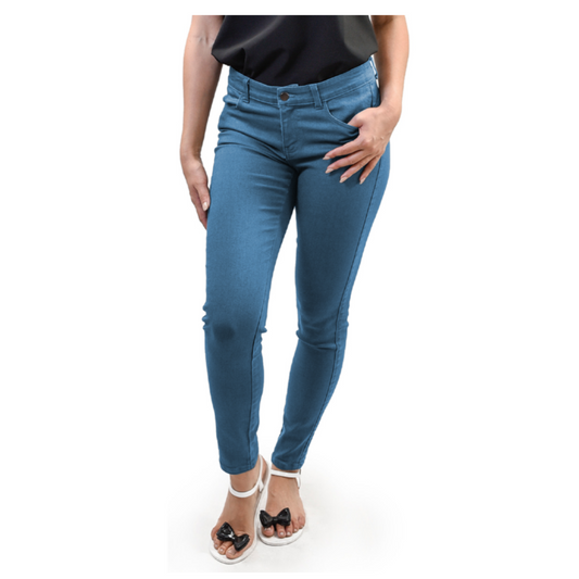 Young USA Ladies' pants with front usable pockets in Dutch Blue