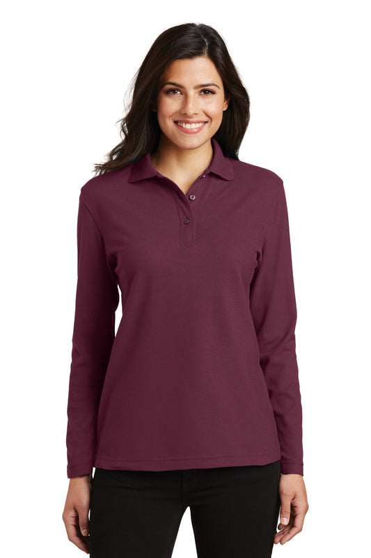 Port Authority® Women's Silk Touch™ Long Sleeve Polo. L500LS