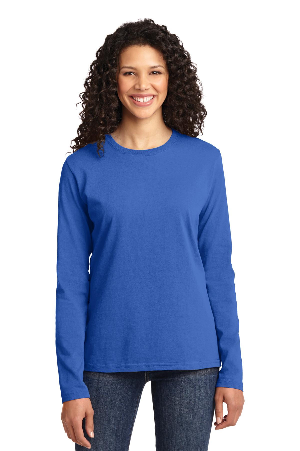 Port & Co™ Women's Long Sleeve Core Cotton Tee. LPC54LS
