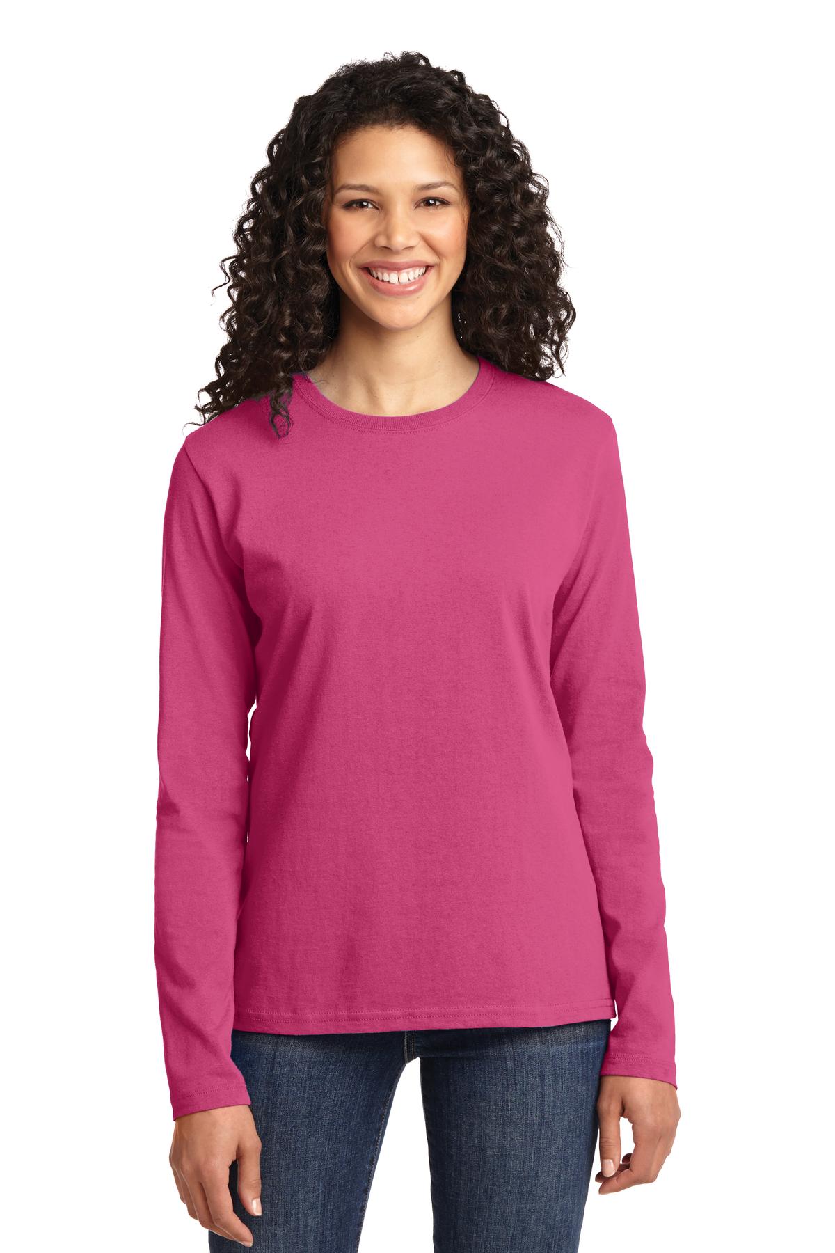 Port & Co™ Women's Long Sleeve Core Cotton Tee. LPC54LS