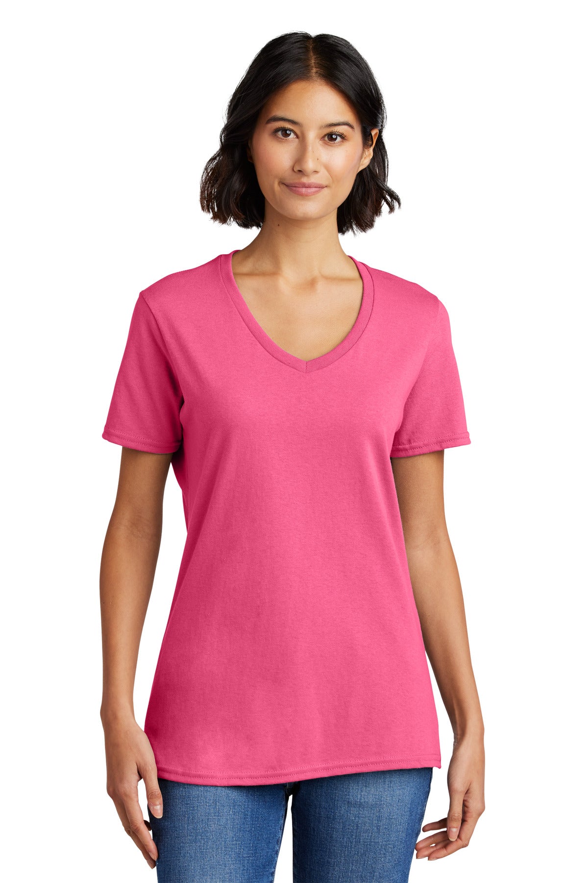 Port & Co™ Women's Core Cotton V-Neck Tee. LPC54V