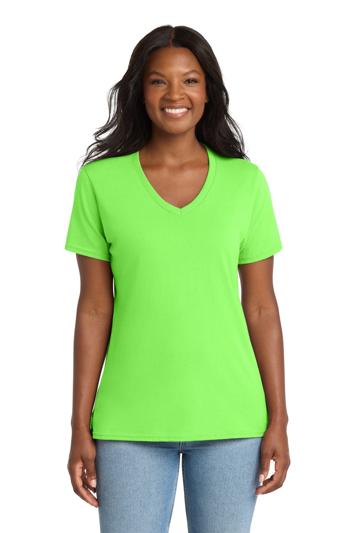 Port & Co™ Women's Core Cotton V-Neck Tee. LPC54V