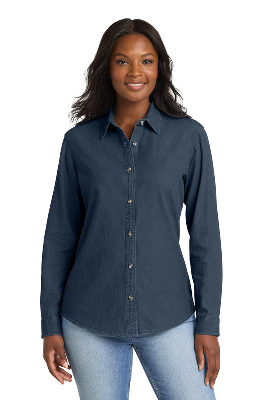 Port & Co™ Women's Long Sleeve Value Denim Shirt. LSP10