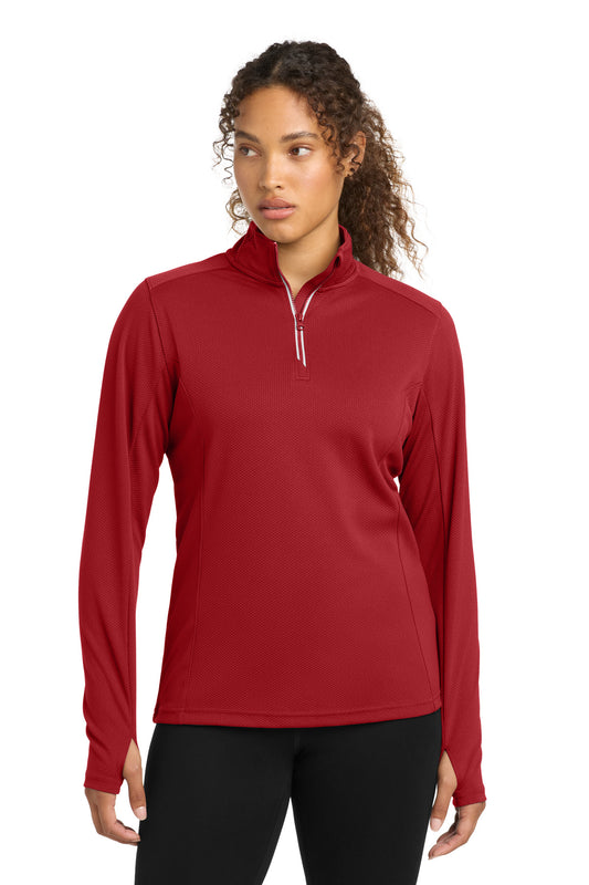 Sport-Tek® Women's Sport-Wick® Textured 1/4-Zip Pullover. LST860