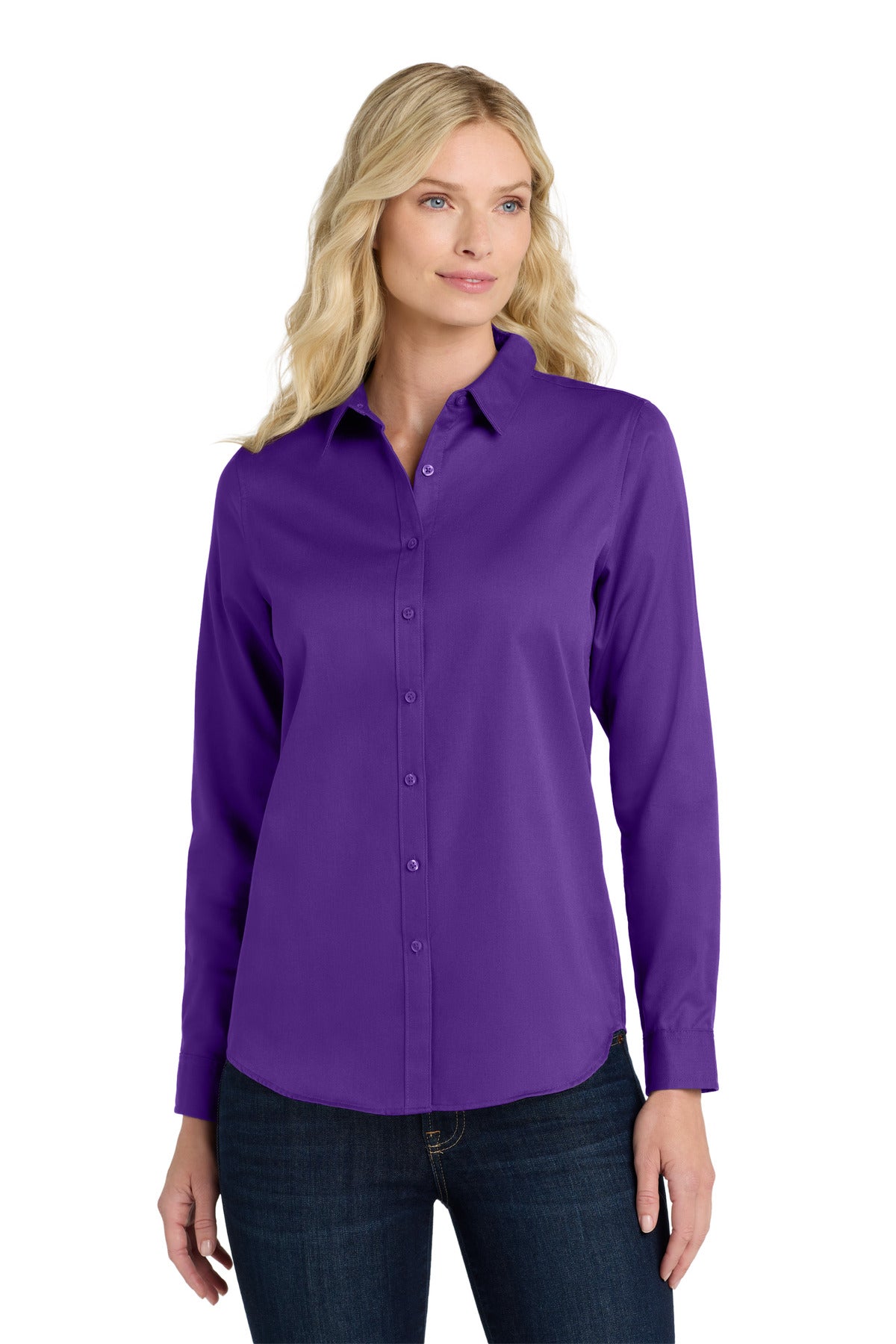 Port Authority® Women's Long Sleeve SuperPro React™Twill Shirt. LW808
