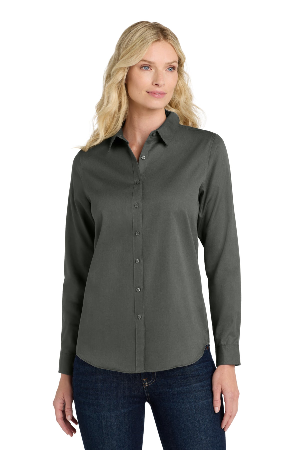 Port Authority® Women's Long Sleeve SuperPro React™Twill Shirt. LW808