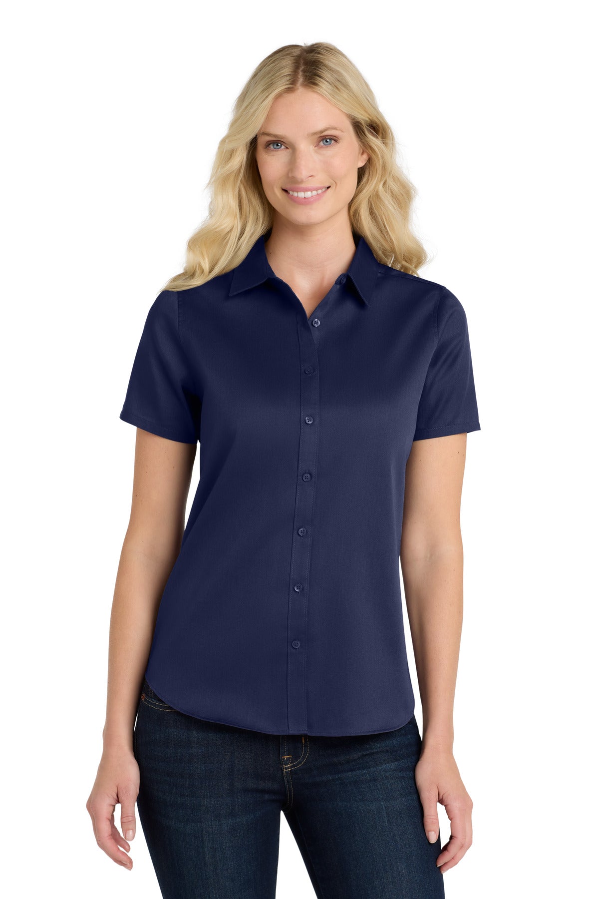 Port Authority® Women's Short Sleeve SuperPro React™Twill Shirt. LW809