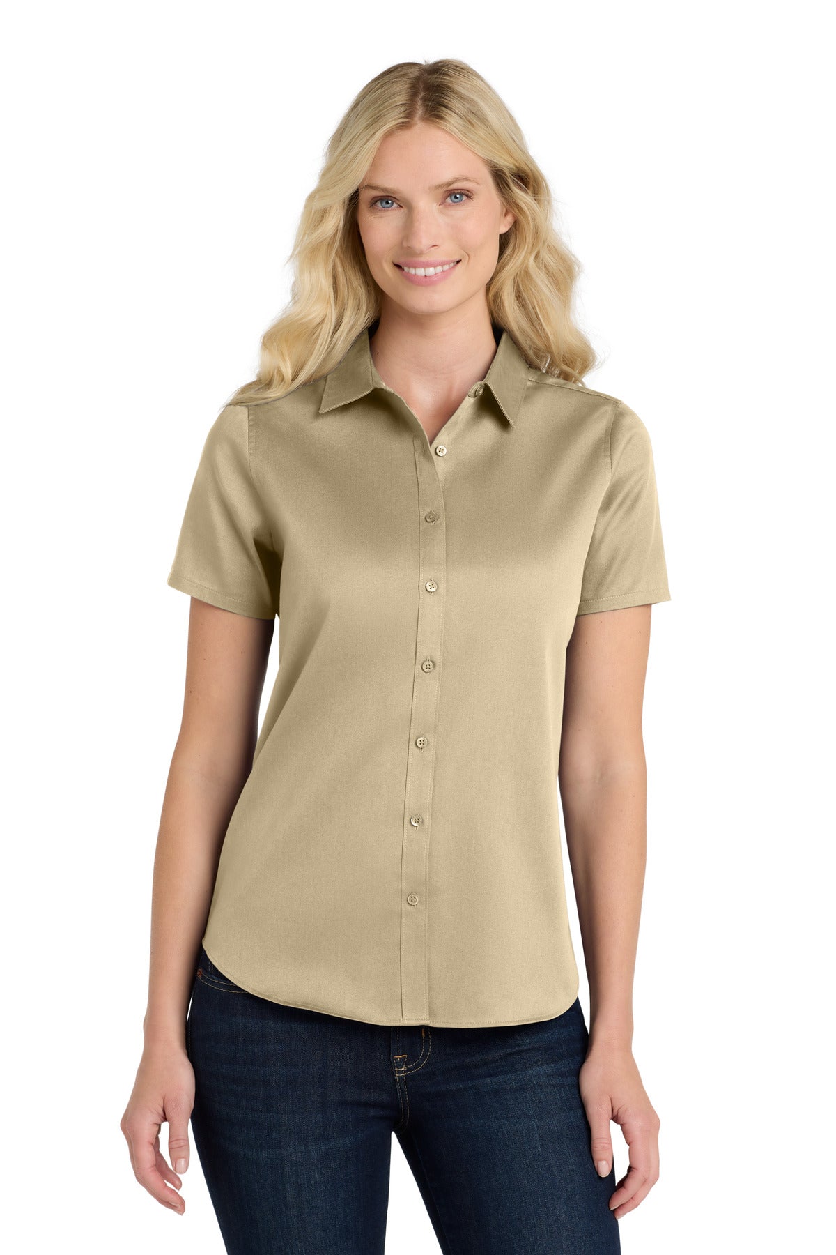 Port Authority® Women's Short Sleeve SuperPro React™Twill Shirt. LW809