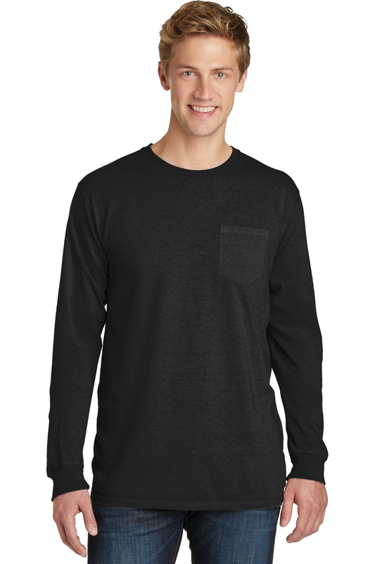 Port & Company® Beach Wash® Garment-Dyed Long Sleeve Pocket Tee PC099LSP