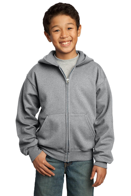 Port & Company® - Youth Core Fleece Full-Zip Hooded Sweatshirt. PC90YZH