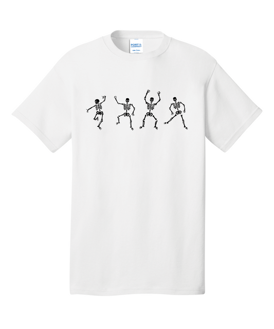 Short Sleeve Spooky Dancing Skeletons Halloween Shirt: Haunt the Streets in Style!