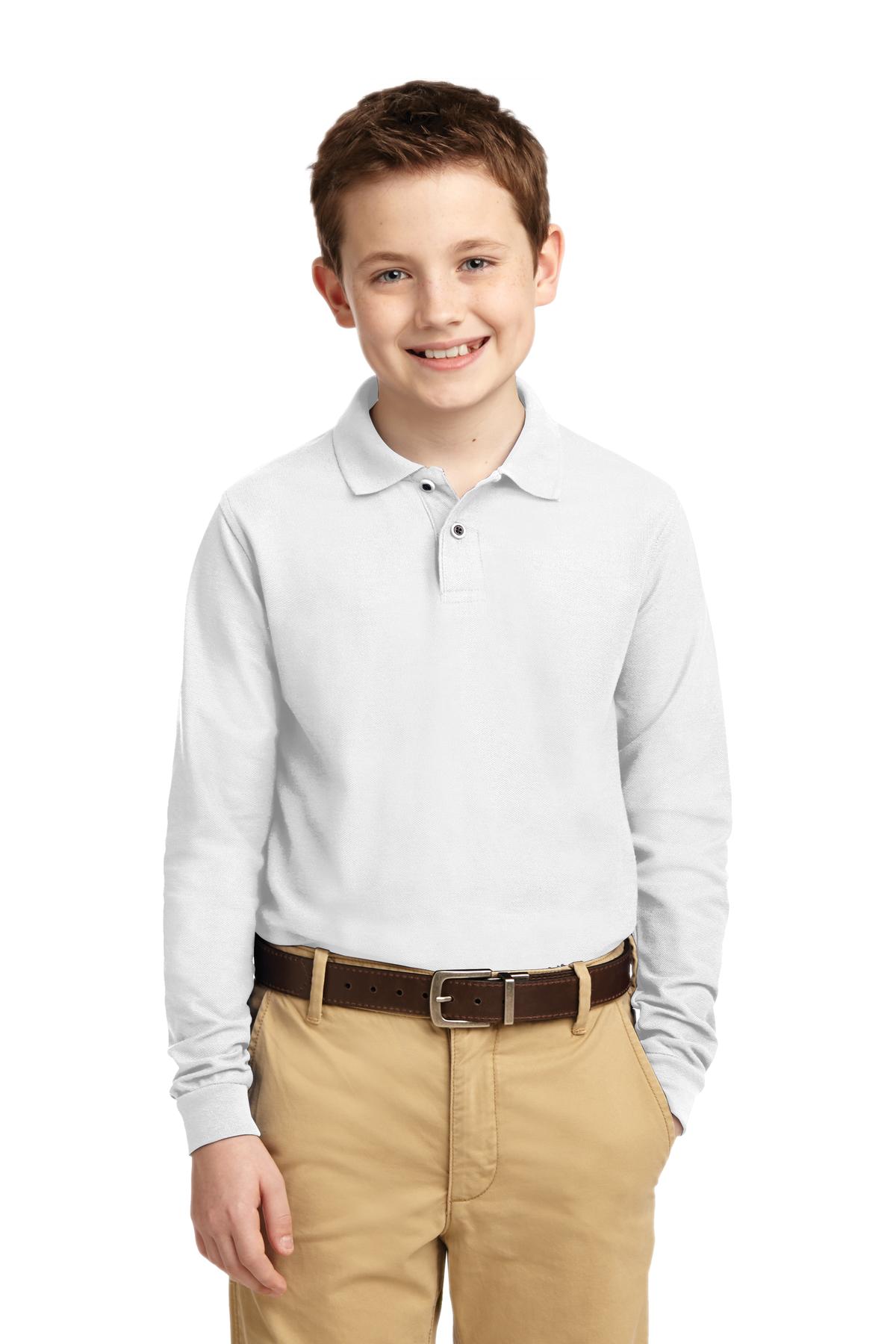 Port Authority® Youth Long Sleeve Silk Touch™ Polo. Y500LS