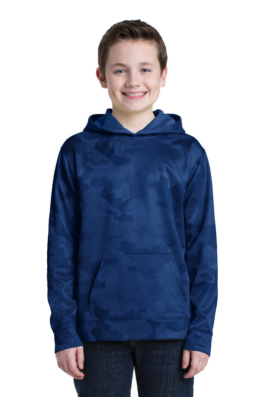 Sport-Tek® Youth Sport-Wick® CamoHex Fleece Hooded Pullover. YST240