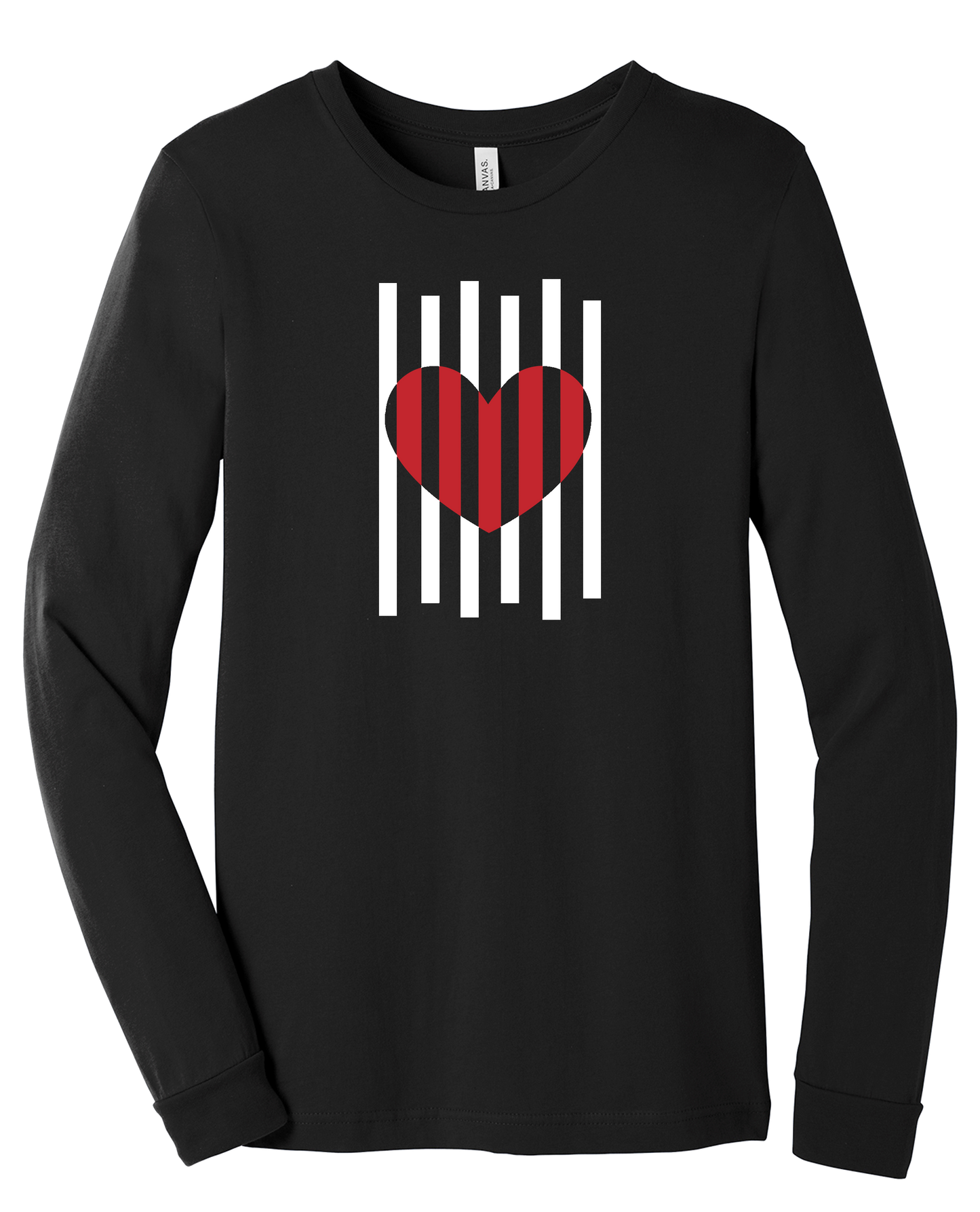 Striped Heart Valentine's day Unisex Jersey Long Sleeve Tee