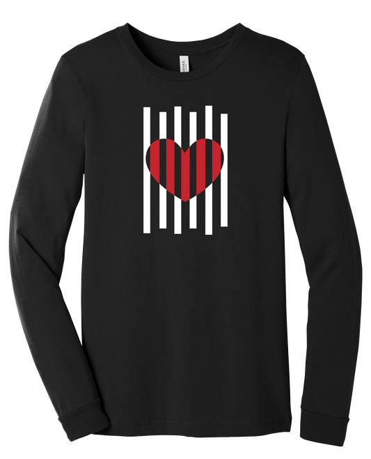 Striped Heart Valentine's day Unisex Jersey Long Sleeve Tee