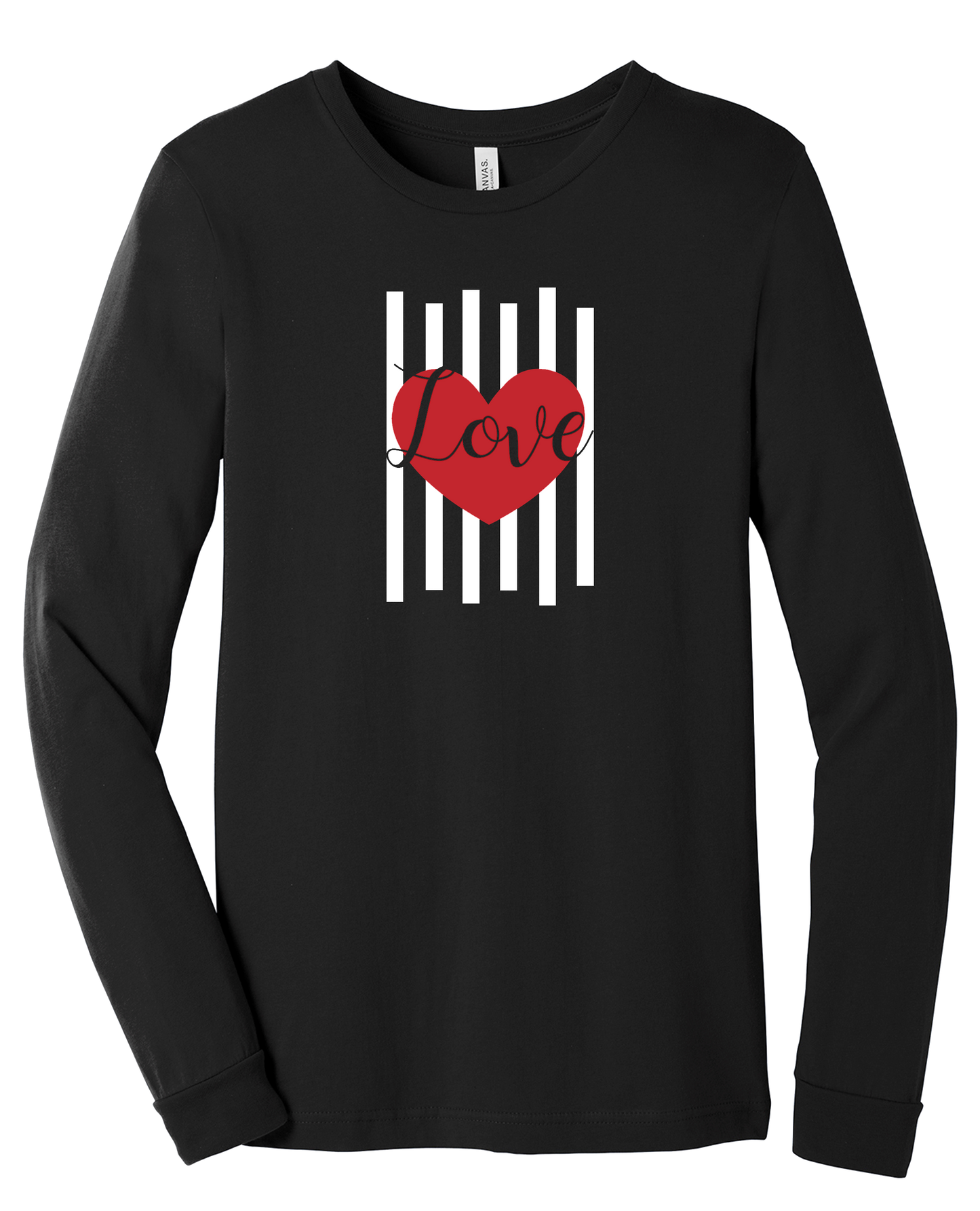 Love Striped Heart Valentine's day Unisex Jersey Long Sleeve Tee