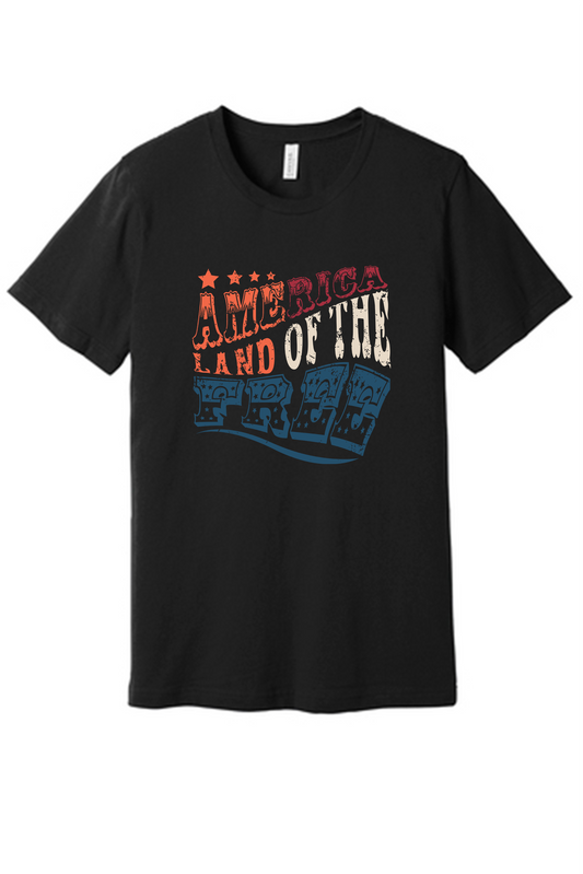 A PLACE TO REMEMBER® America Land Of The Free Patriotic Unisex Jersey Tee
