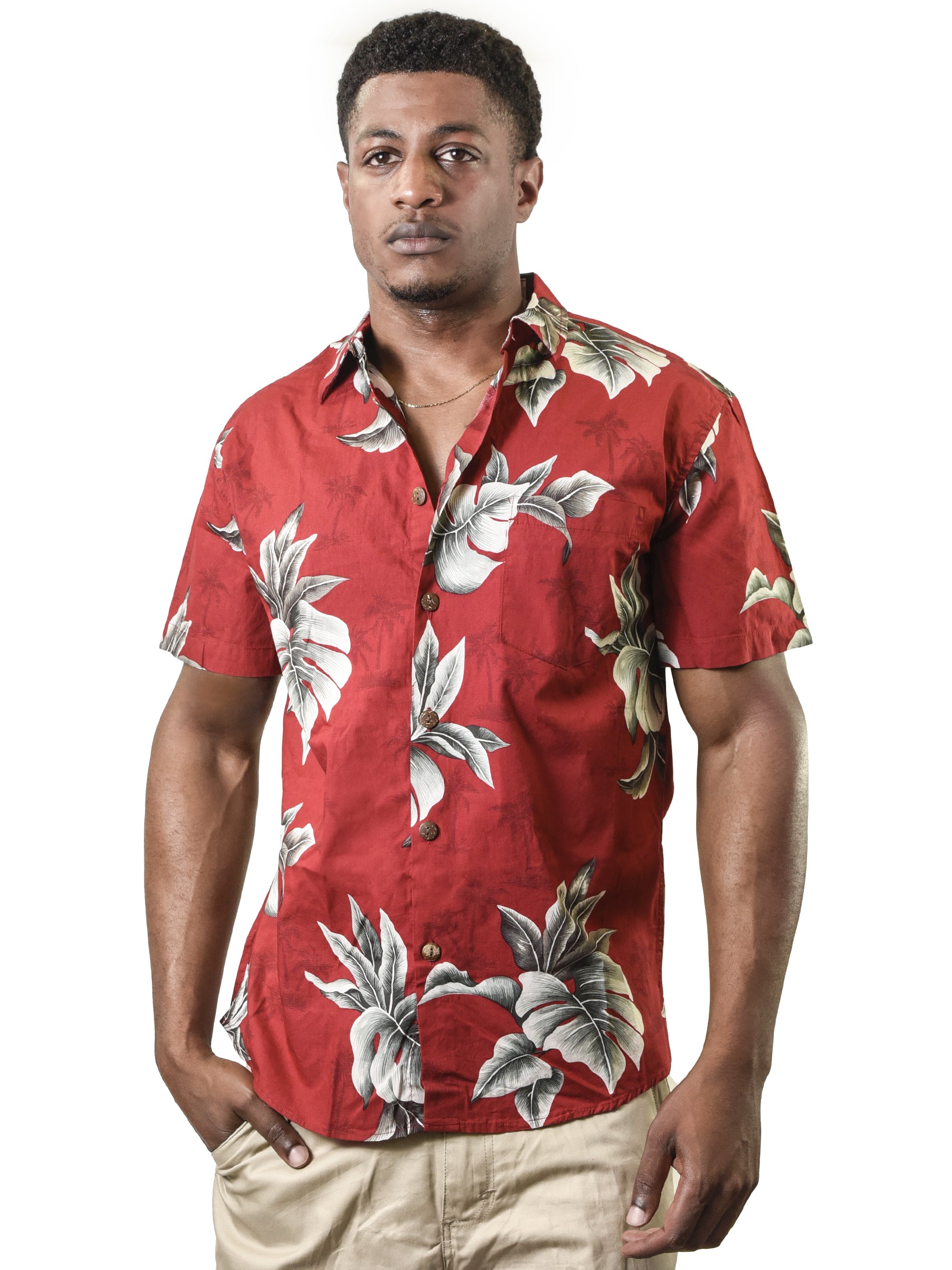 Vintage Men's Red Hawaiian Shirt - Made selling in Japan