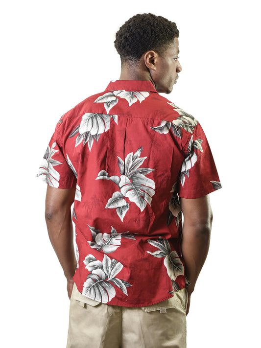 Men's Vintage Hawaiian Shirt, Tree Leaves