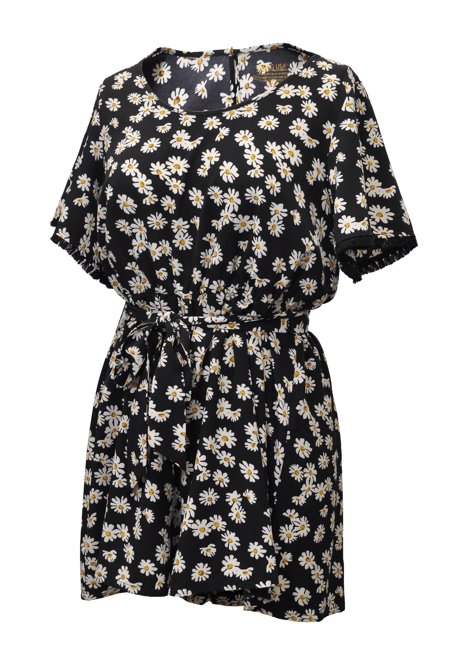 Young USA Casual Spring Jumpsuit Rompers with Front Tie- Daisies Young USA Casual Spring Jumpsuit Rompers with Front Tie- Daisies