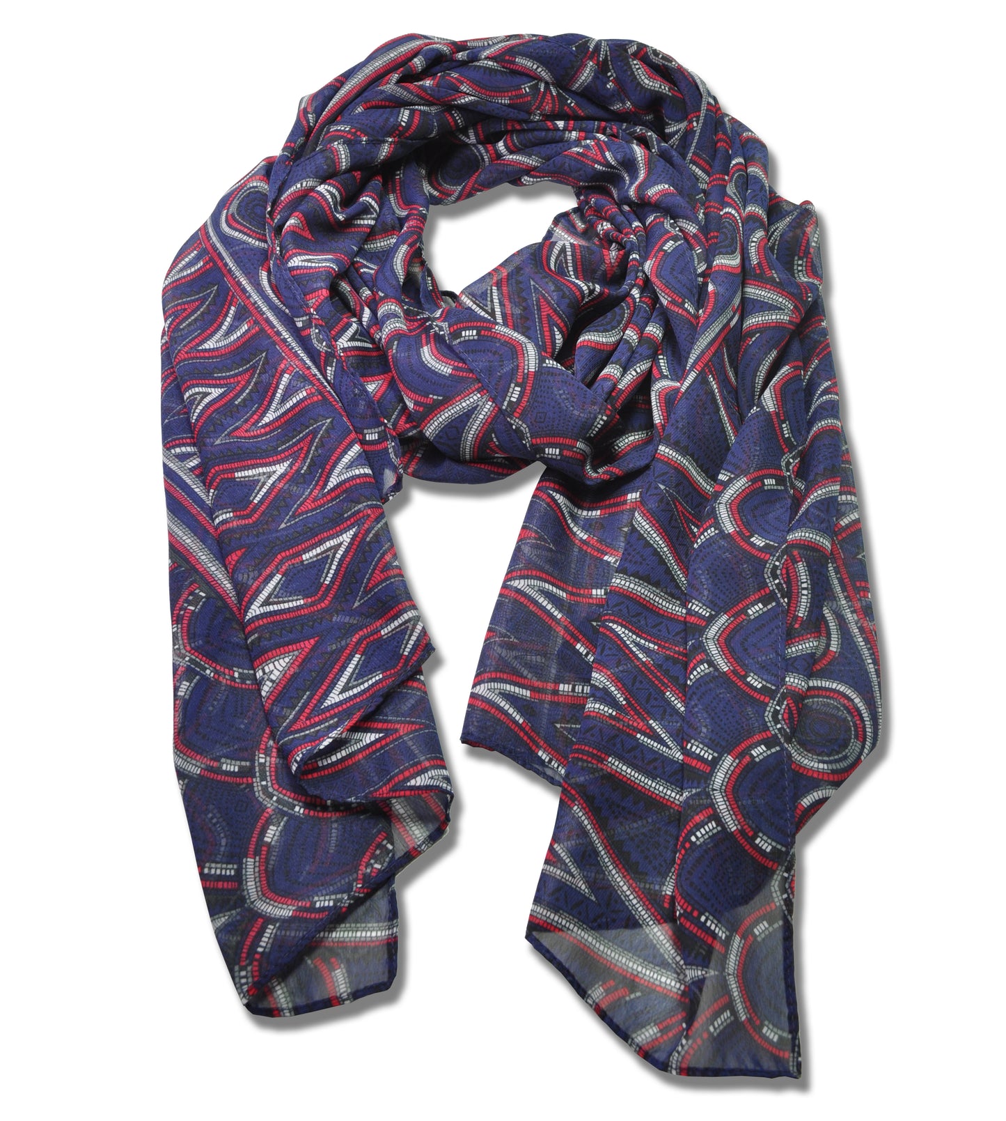YOUNG USA® Ladies Chiffon Scarves, Geometric Print