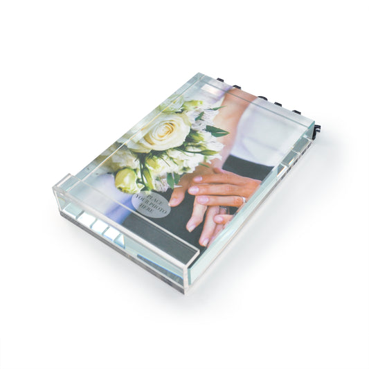 Mr. & Mrs. 4" x 6" Free Standing Glass Photo Frame