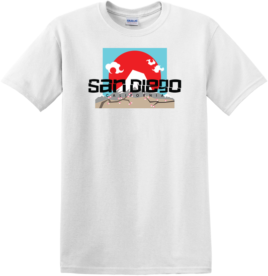 Graphic T-Shirt -MOUNTAIN AND CHERRY BLOSSOM