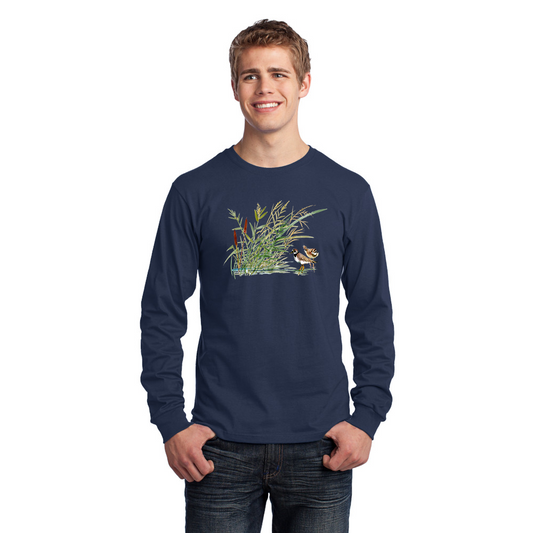 Men's Long Sleeve Jersery T-Shirt, Birds