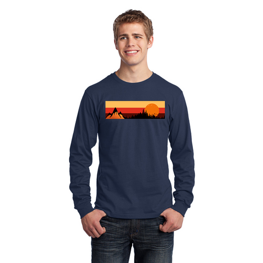 Men's Long Sleeve Jersey T-Shirt. Mountains.