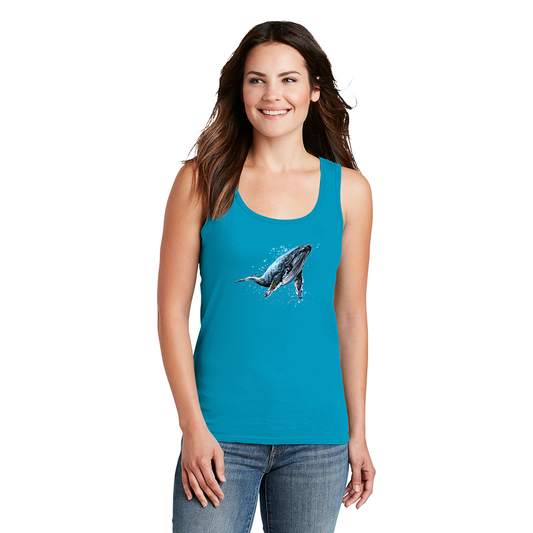 Women's Tank Top. Blue Whale.