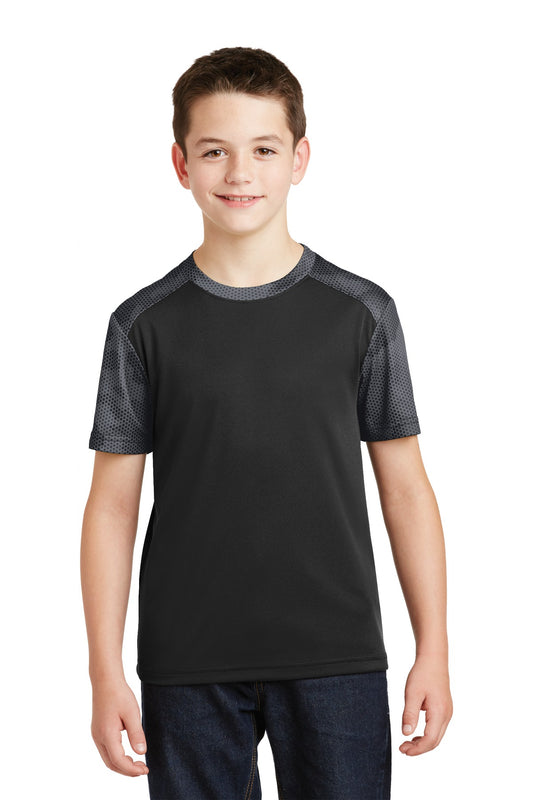 Sport-Tek® Youth CamoHex Colorblock Tee. YST371
