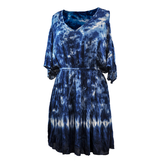 Young USA® Ladies Bohemian Dress, Blue/White