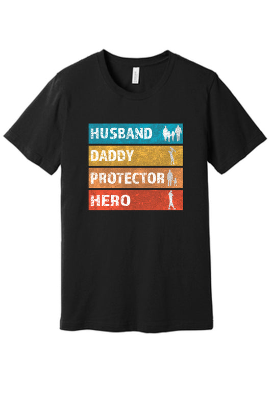 Husband Daddy Protector Hero Unisex Jersey Long Sleeve Tee