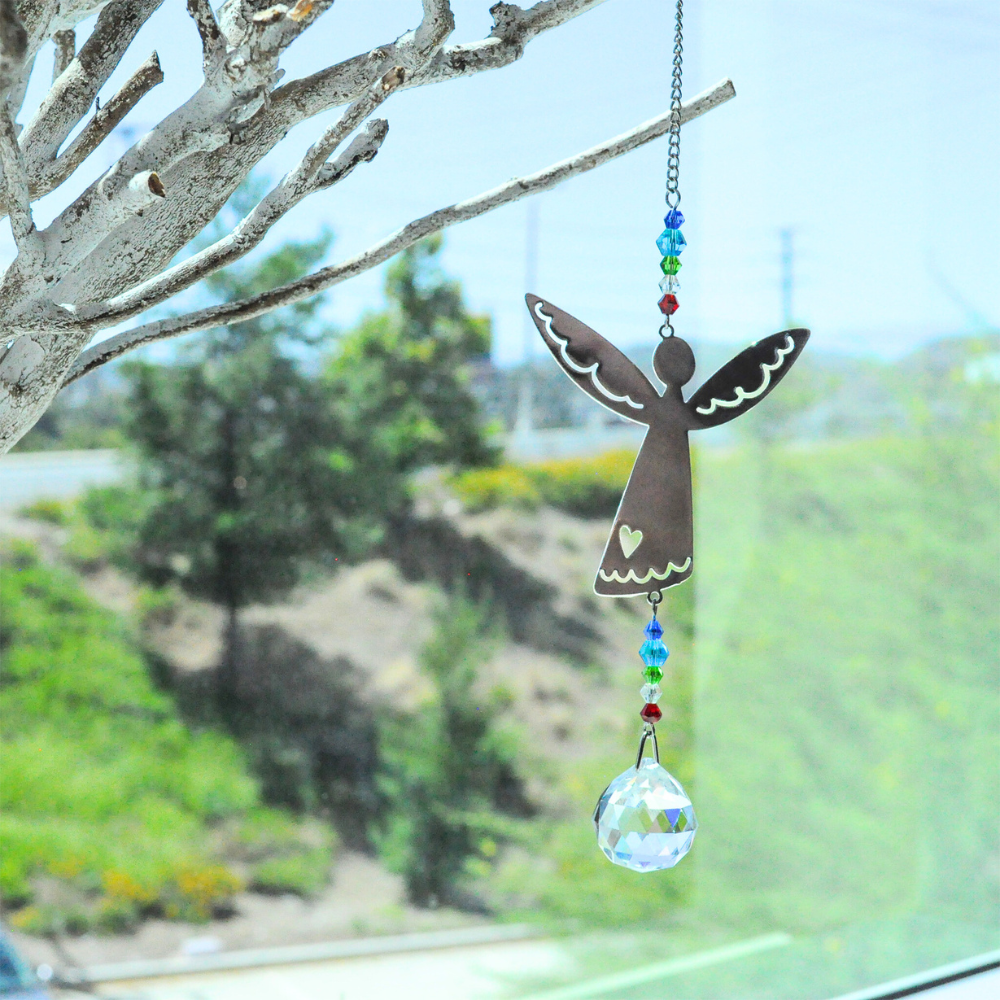 Stainless Steel Suncatcher with Crystal and Mirror Finish | Exquisite Decor for Your Home