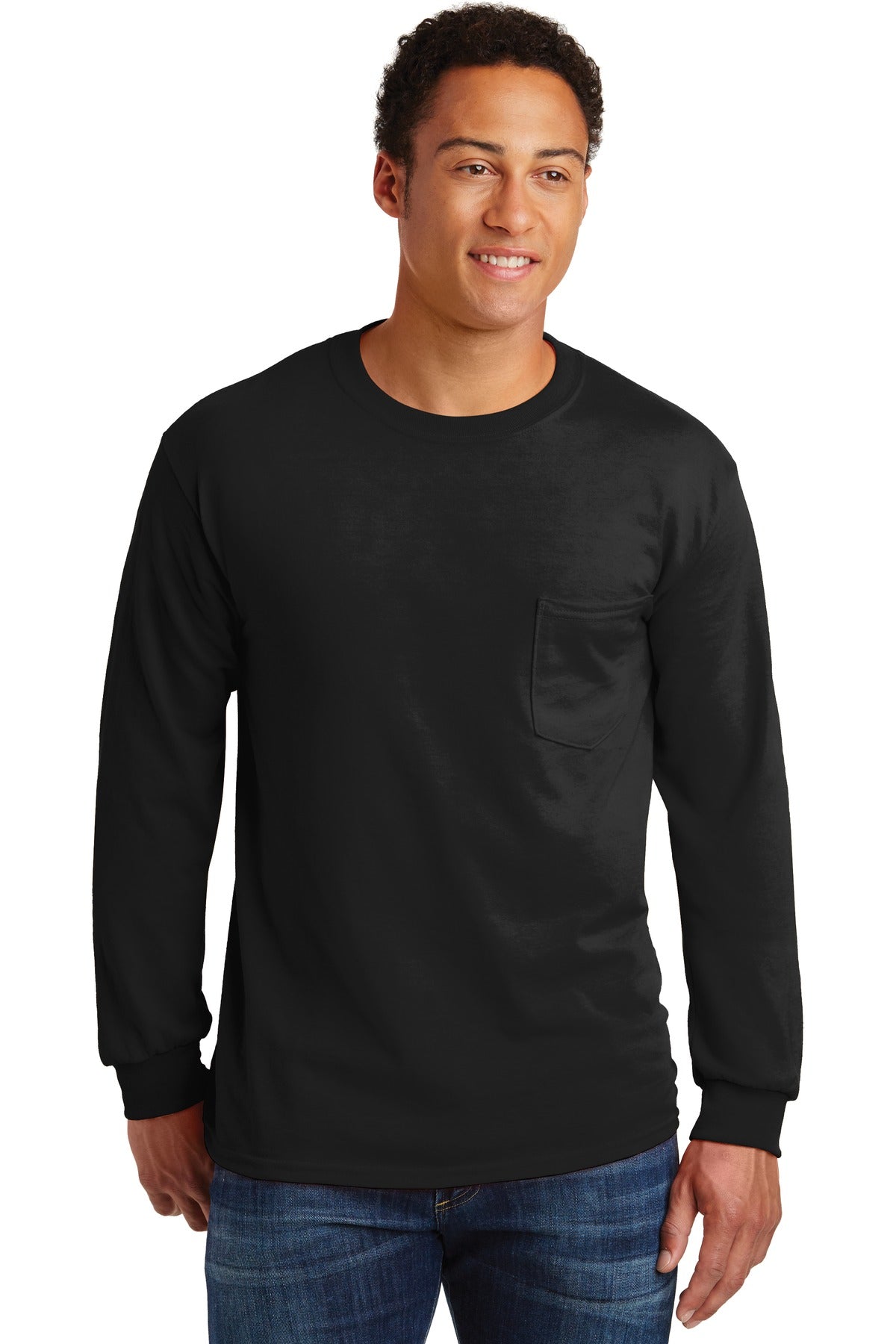 Gildan? - Ultra Cotton? 100% US Cotton Long Sleeve T-Shirt with Pocket.  2410