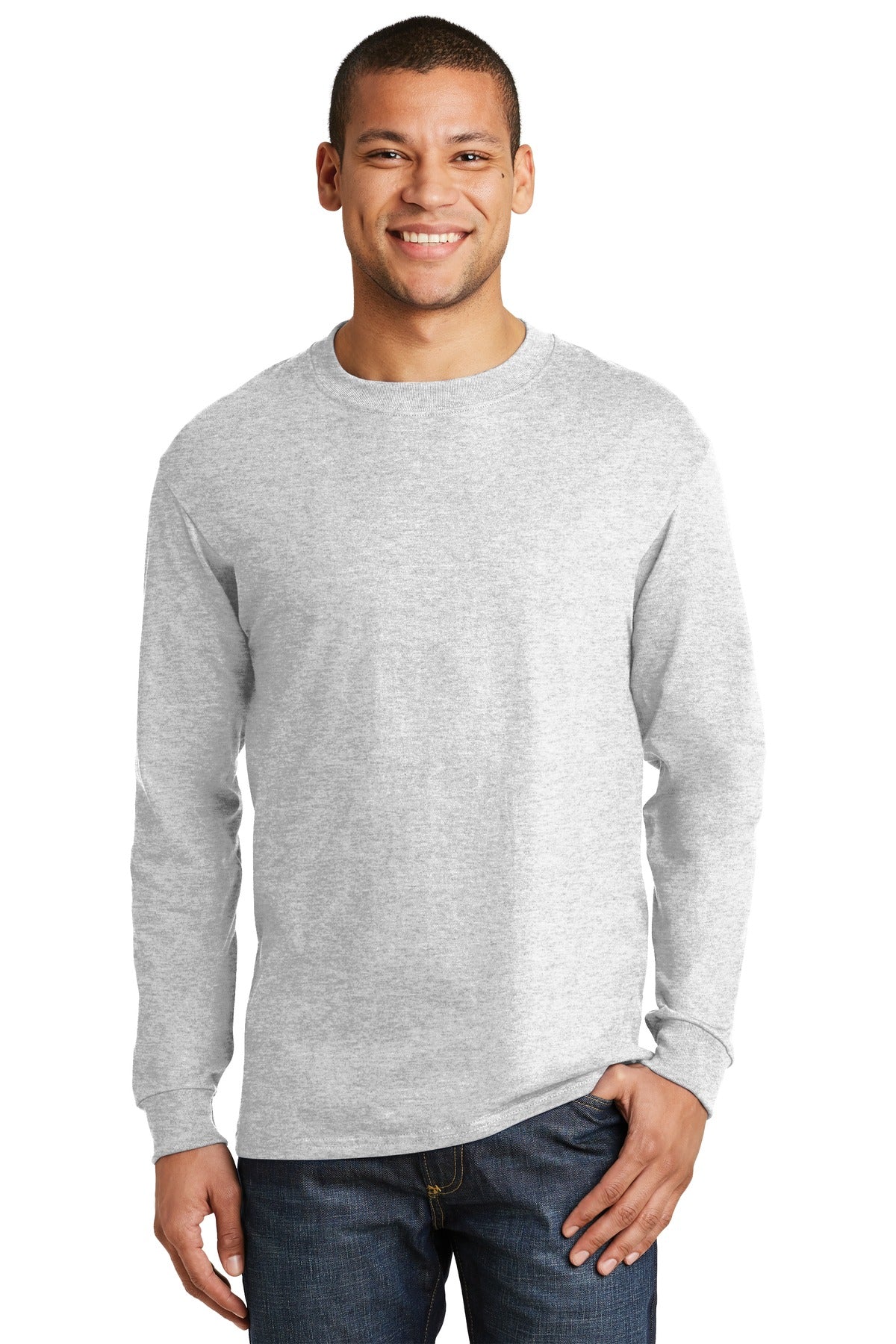 Hanes? Beefy-T? -  100% Cotton Long Sleeve T-Shirt.  5186