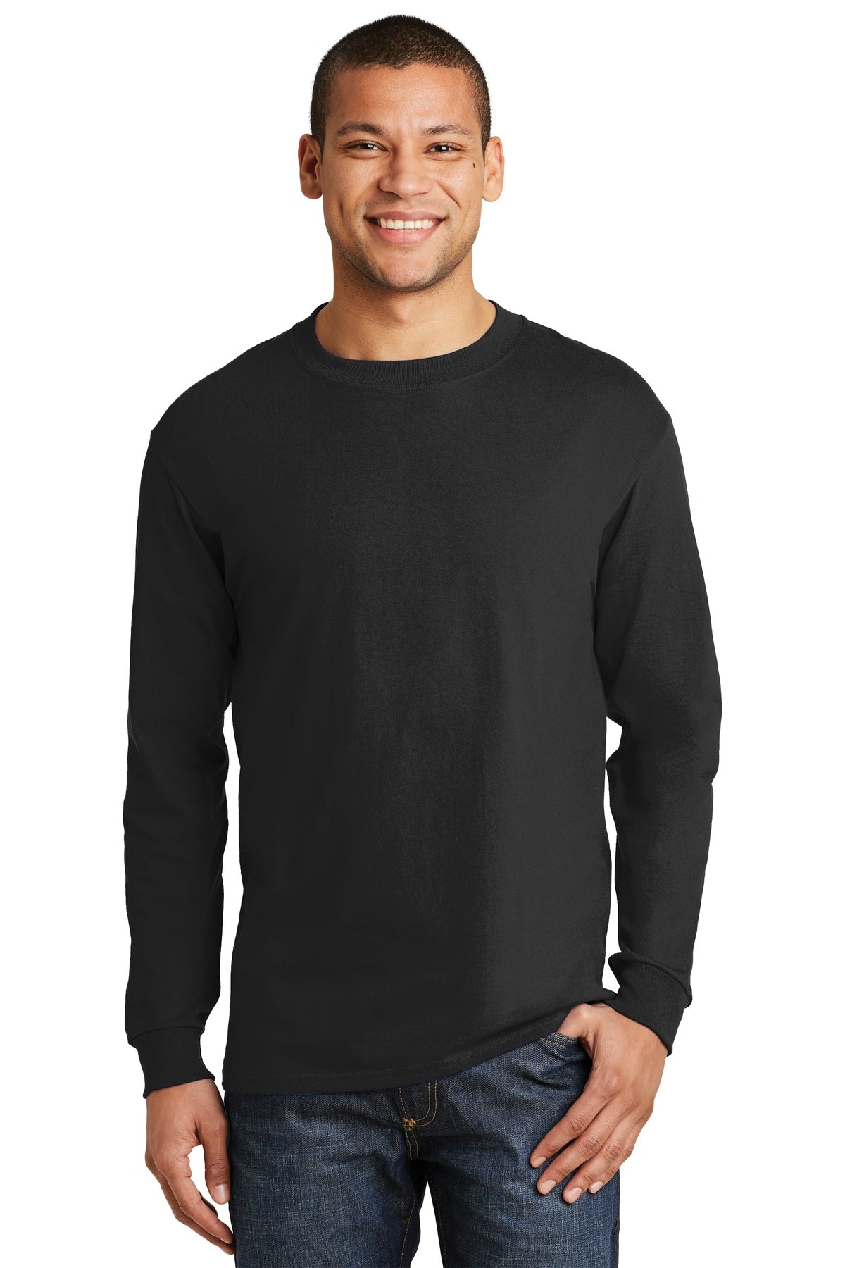 Hanes? Beefy-T? -  100% Cotton Long Sleeve T-Shirt.  5186