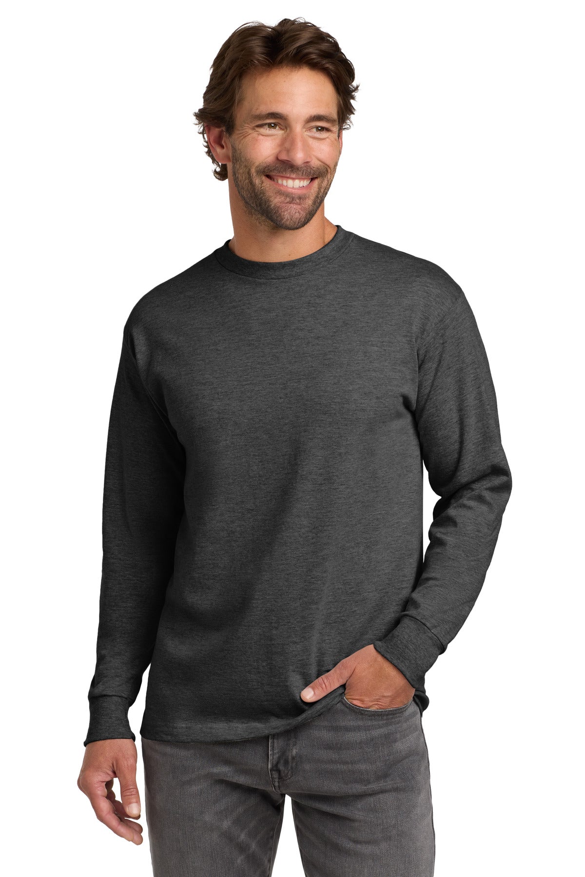 Hanes® Beefy-T® -  100% Cotton Long Sleeve T-Shirt.  5186