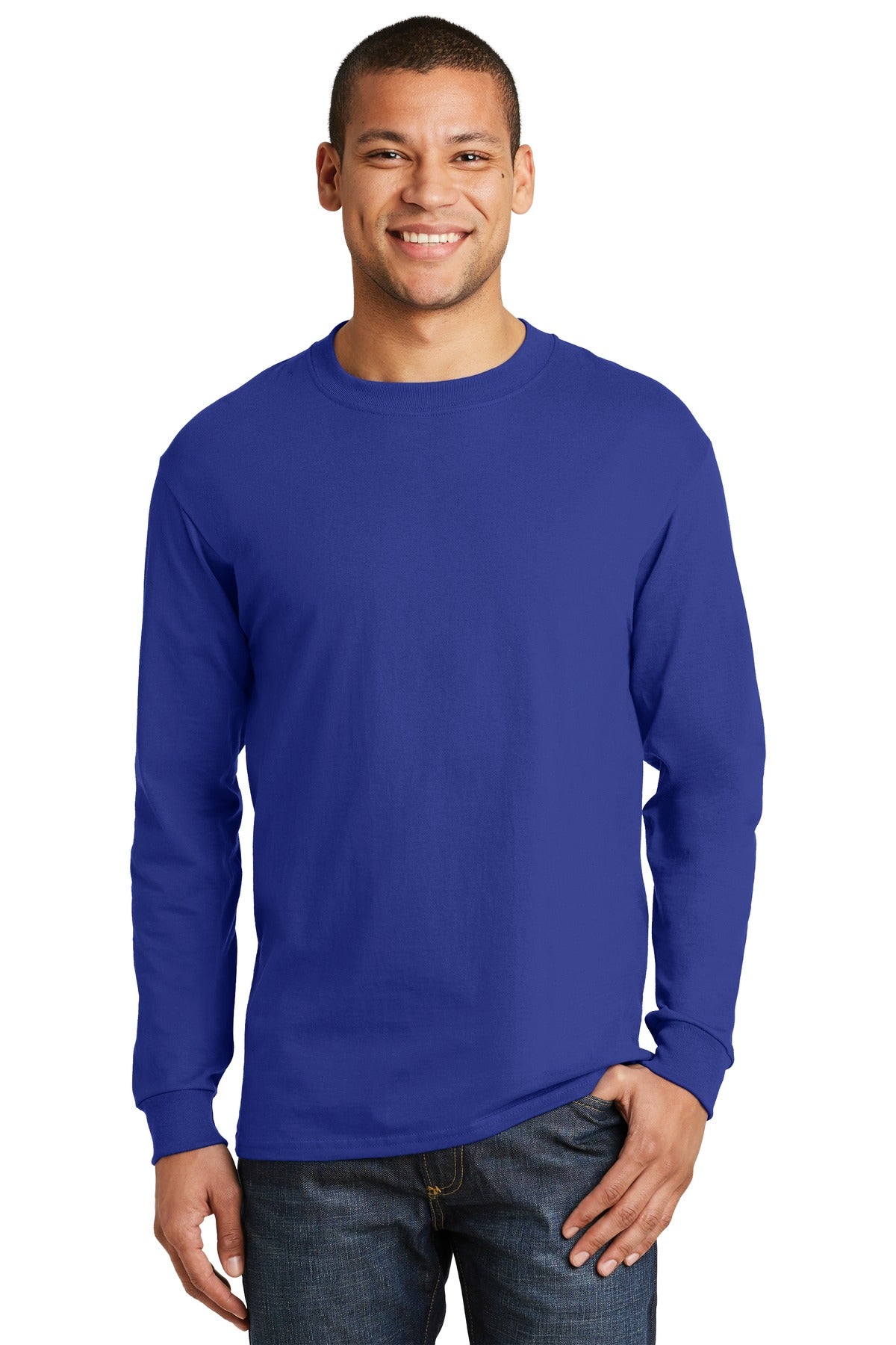 Hanes? Beefy-T? -  100% Cotton Long Sleeve T-Shirt.  5186