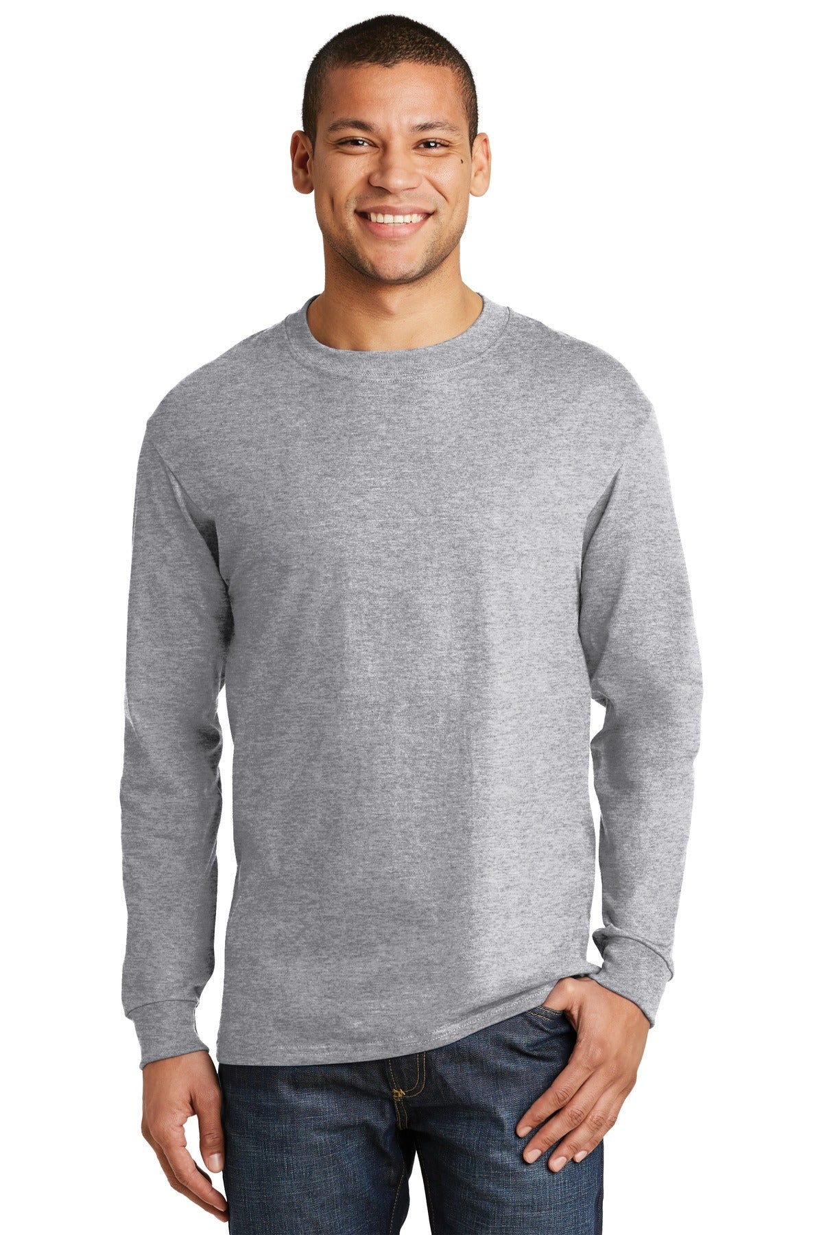 Hanes? Beefy-T? -  100% Cotton Long Sleeve T-Shirt.  5186