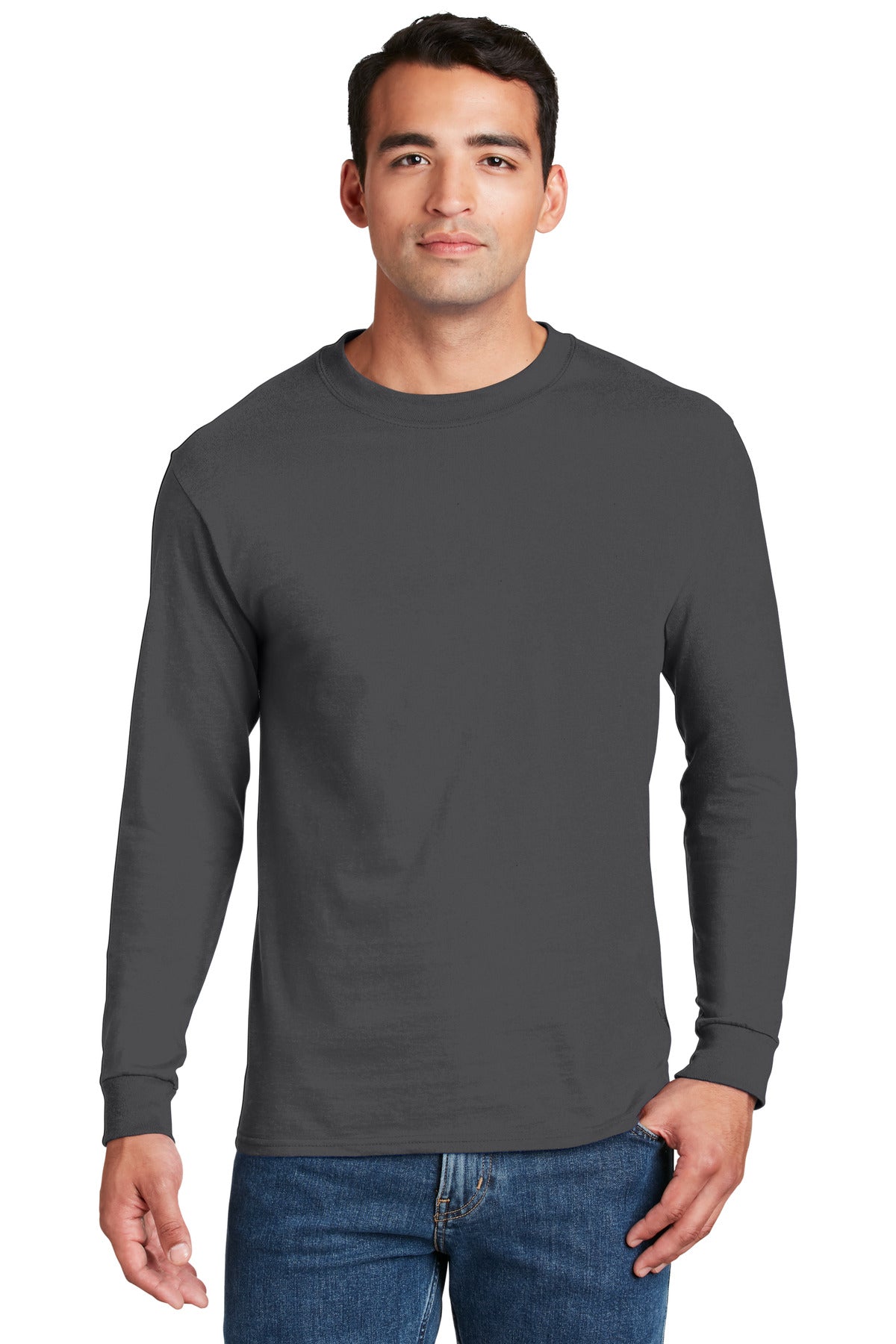 Hanes? Beefy-T? -  100% Cotton Long Sleeve T-Shirt.  5186