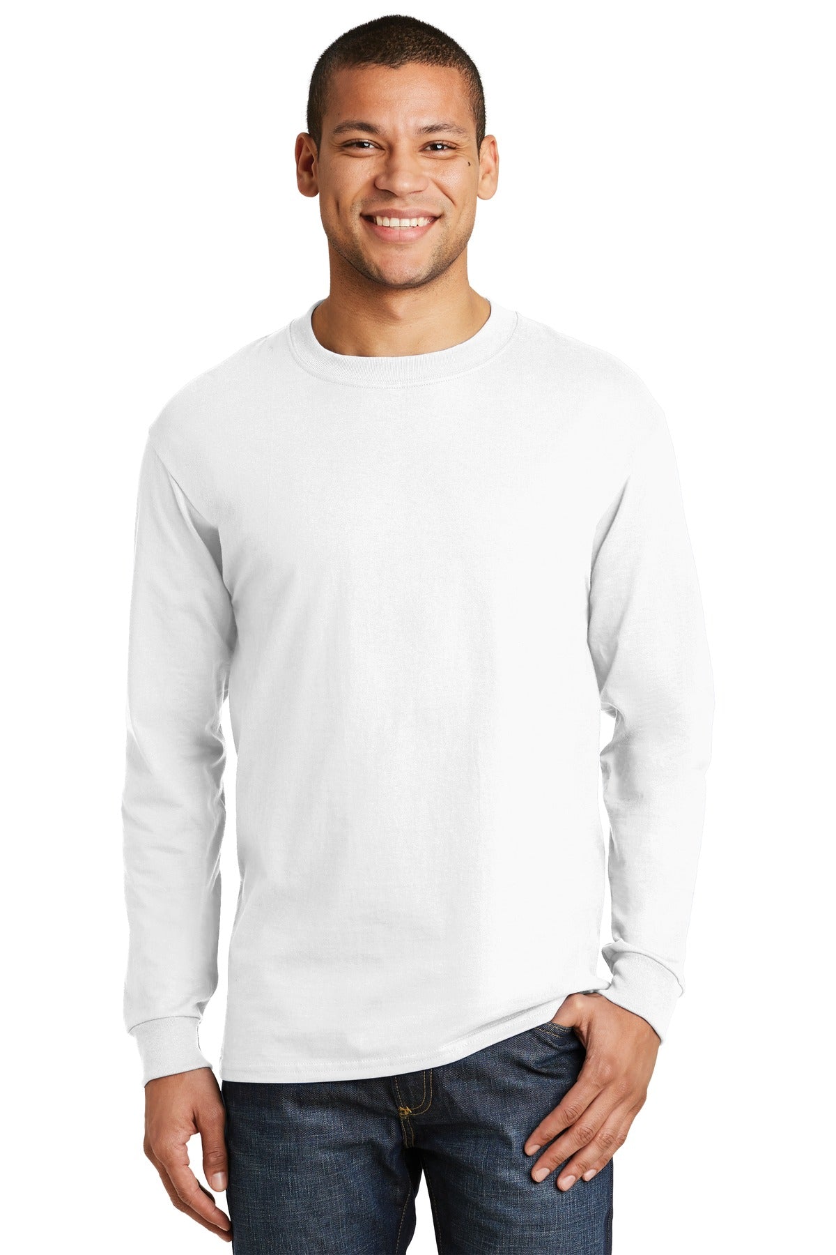 Hanes? Beefy-T? -  100% Cotton Long Sleeve T-Shirt.  5186