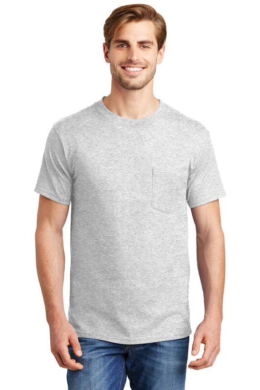 Hanes? Beefy-T? - 100% Cotton T-Shirt with Pocket. 5190