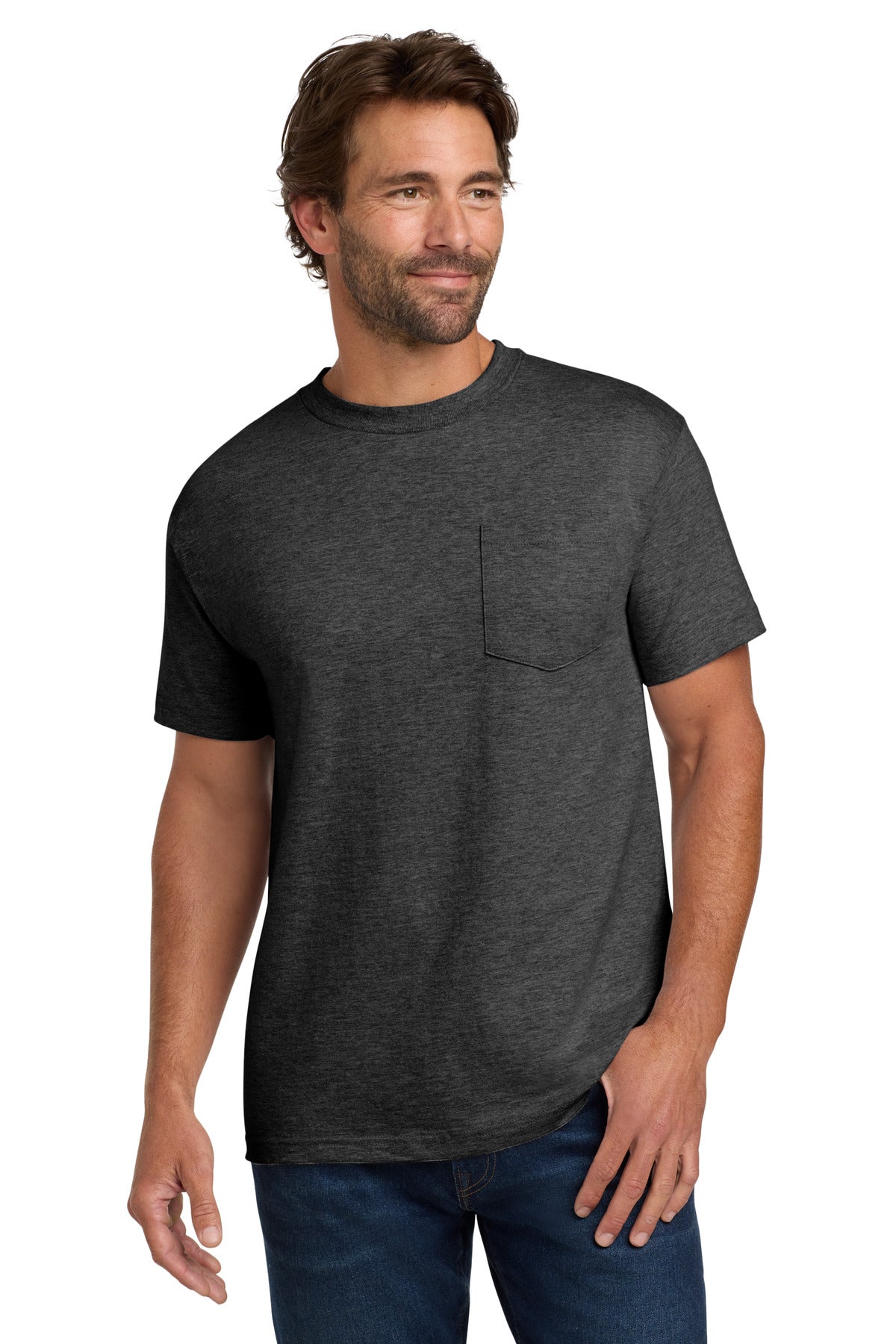 Hanes® Beefy-T® - 100% Cotton T-Shirt with Pocket. 5190