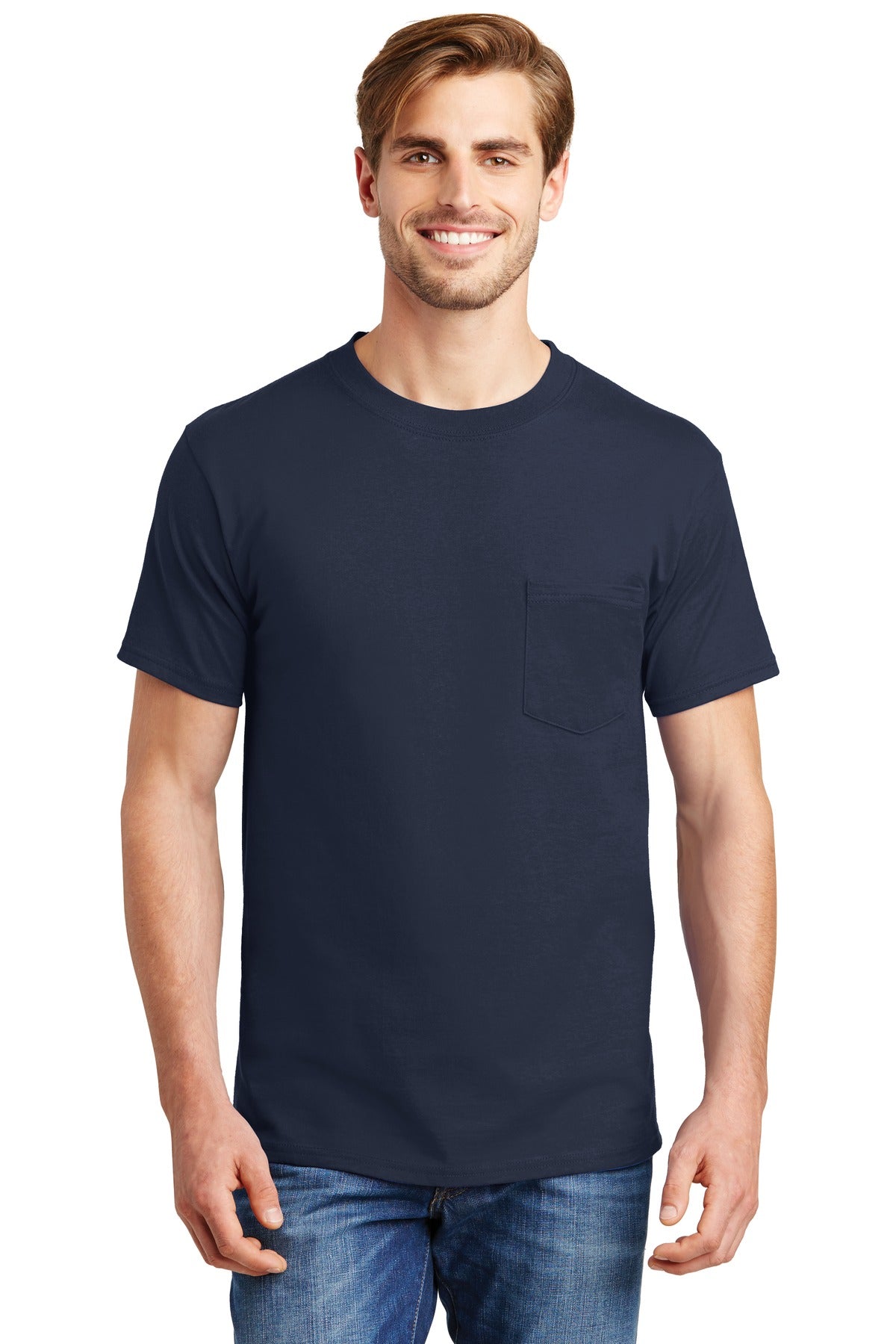 Hanes? Beefy-T? - 100% Cotton T-Shirt with Pocket. 5190