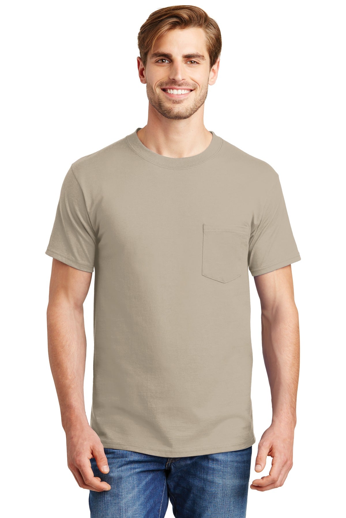 Hanes® Beefy-T® - 100% Cotton T-Shirt with Pocket. 5190