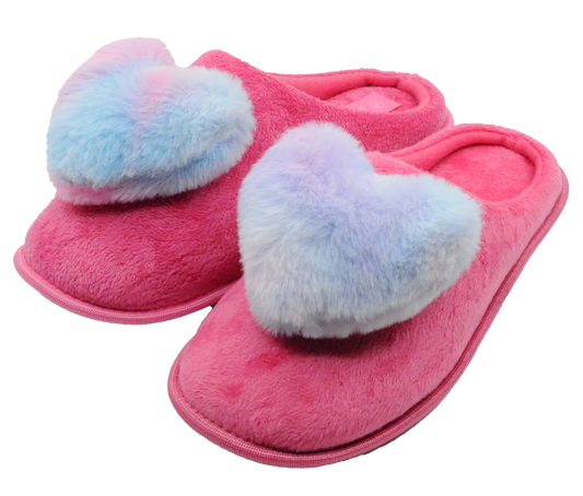 Women's Slippers with Puffy Heart
